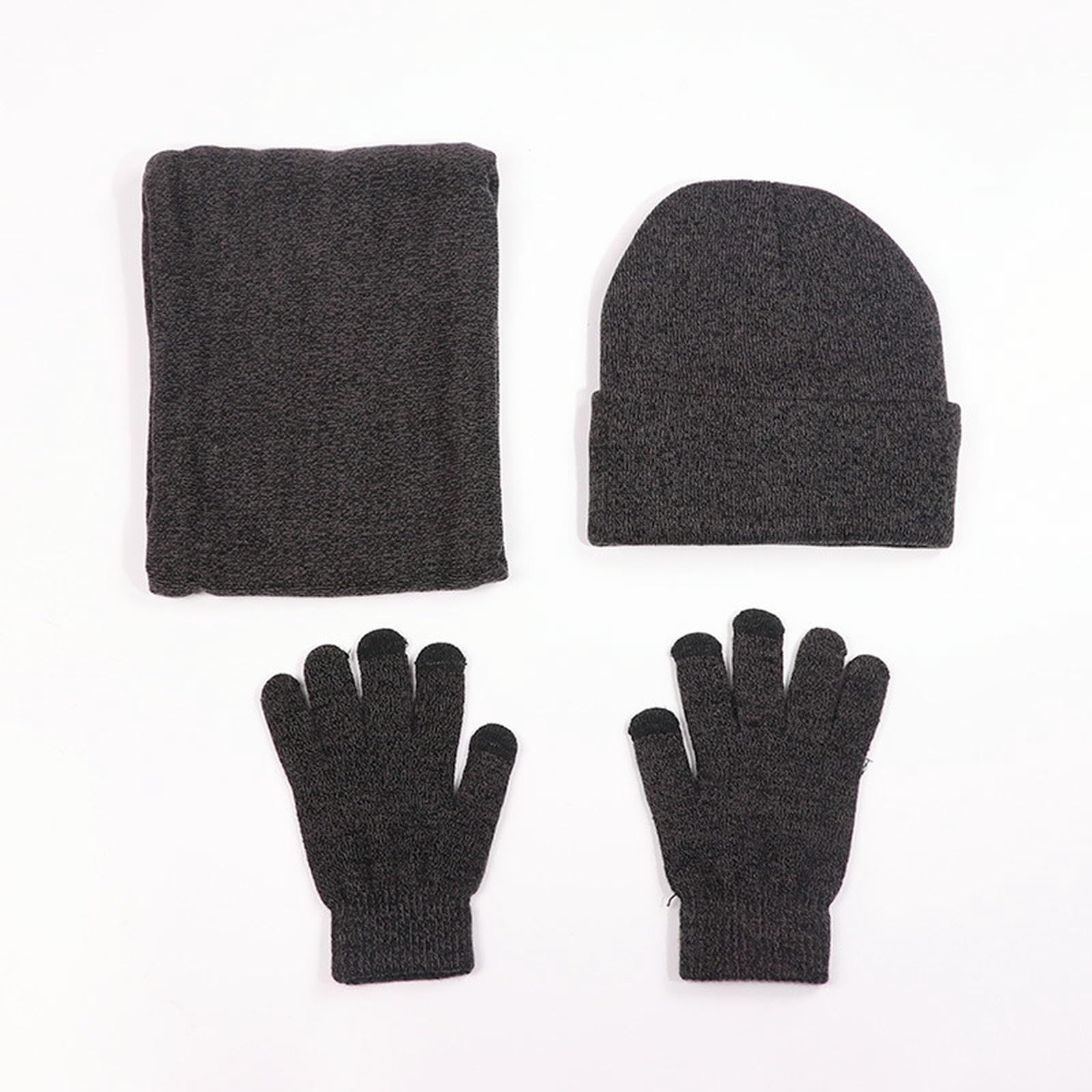 Set de gorro bufanda y guantes de lana cálidos y a prueba de viento