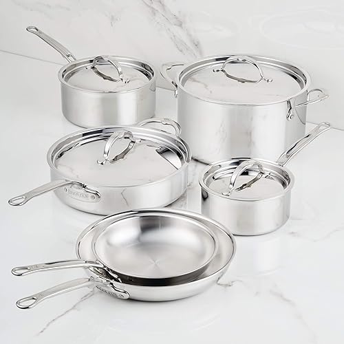 Miniatura 10 de Hestan ProBond Luxe - Juego de utensilios de cocina de 10 piezas, acero inoxidable revestido profesional, construcción ProCore con revestimiento de