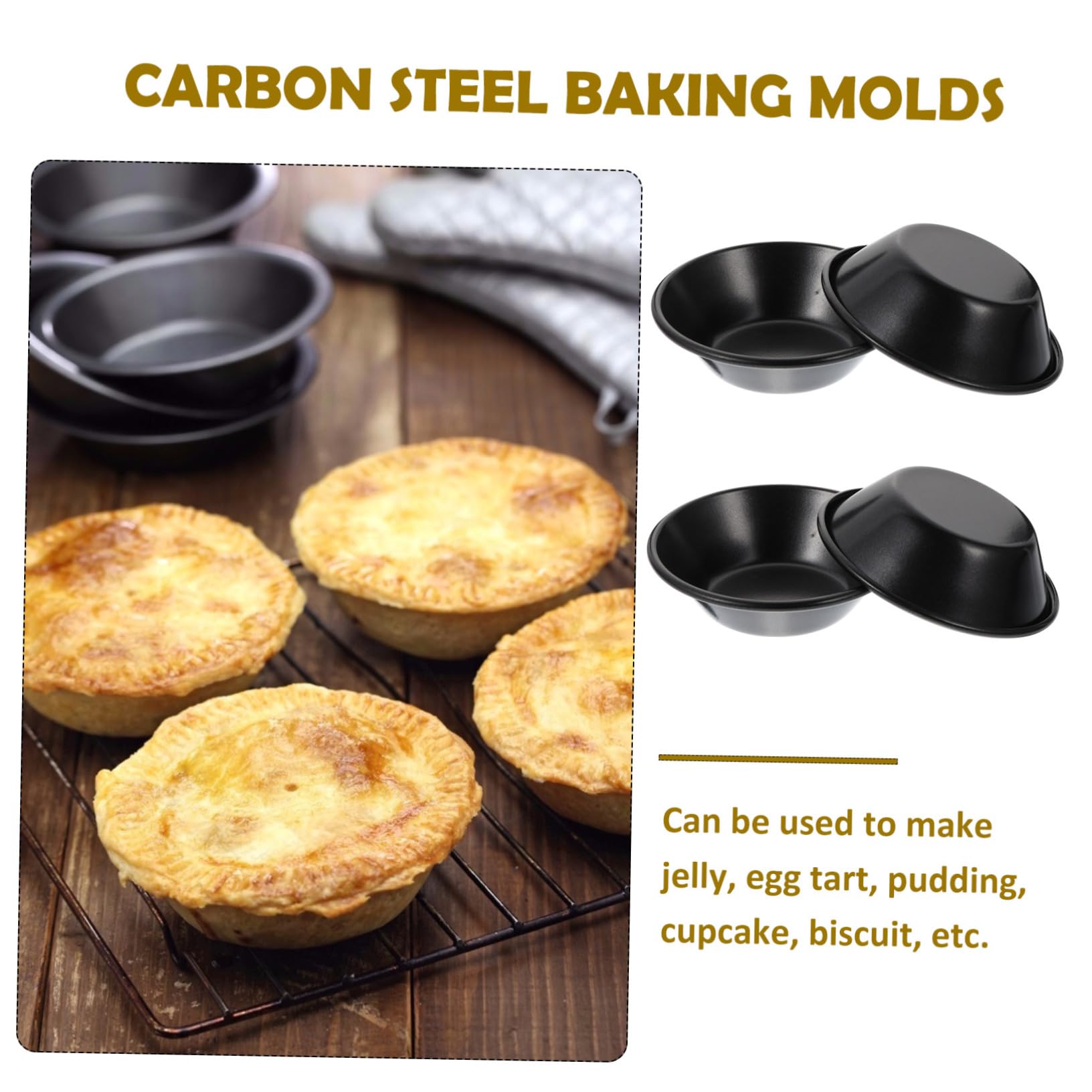 Mobestech 4 Sätze Eierkuchenform Scharbstformen Mini- -pfannen Nicht Mini-kuchenformen Mit Deckel Formen Zum Backen Eiertörtchenformen Kohlenstoffstahl Black 4 Stück * 4