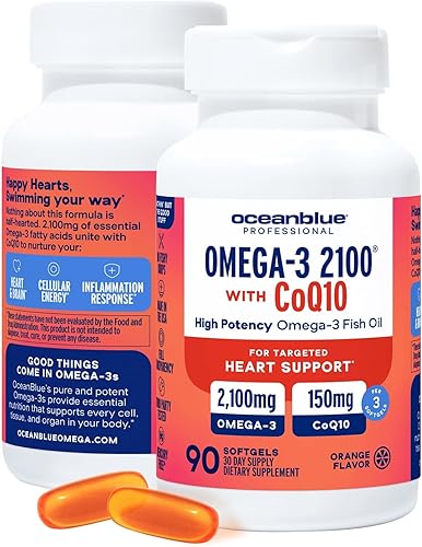 Miniatura 8 de Oceanblue Omega-3 2100 with CoQ10  90 ct  Triple Strength Burpless Fish Oil Supplement with High-Potency EPA, DHA, DPA and CoQ10  Orange Flavor (30