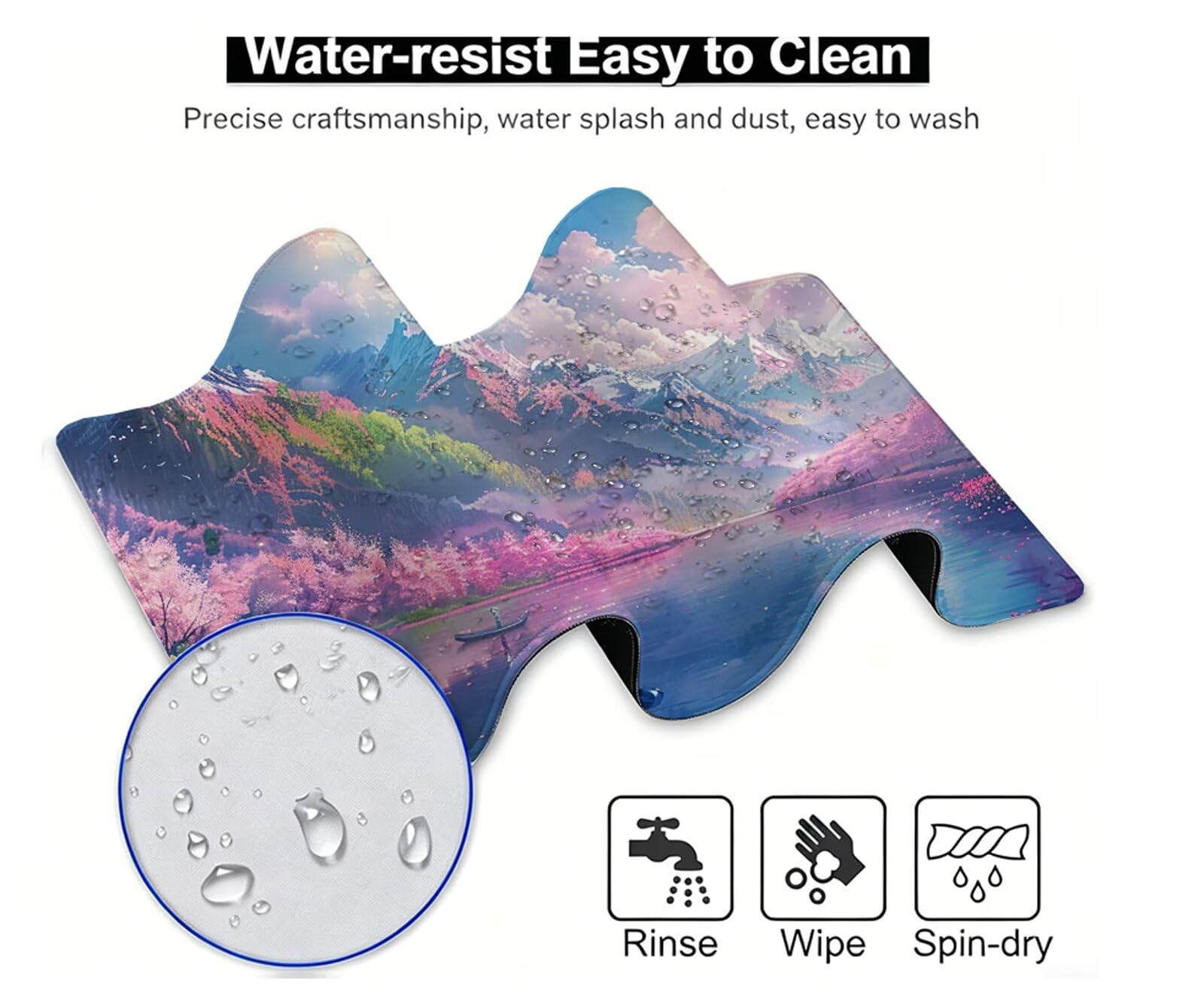 Paisaje Alfombrilla Ratón XXL 150x80 cm Mouse Pad Grande Gaming Lago Alfombrilla Escritorio Antideslizante, Protector de Mesa para Ordenador y Teclado, Alfombrilla Gamer con Bordes Cosidos W6-387