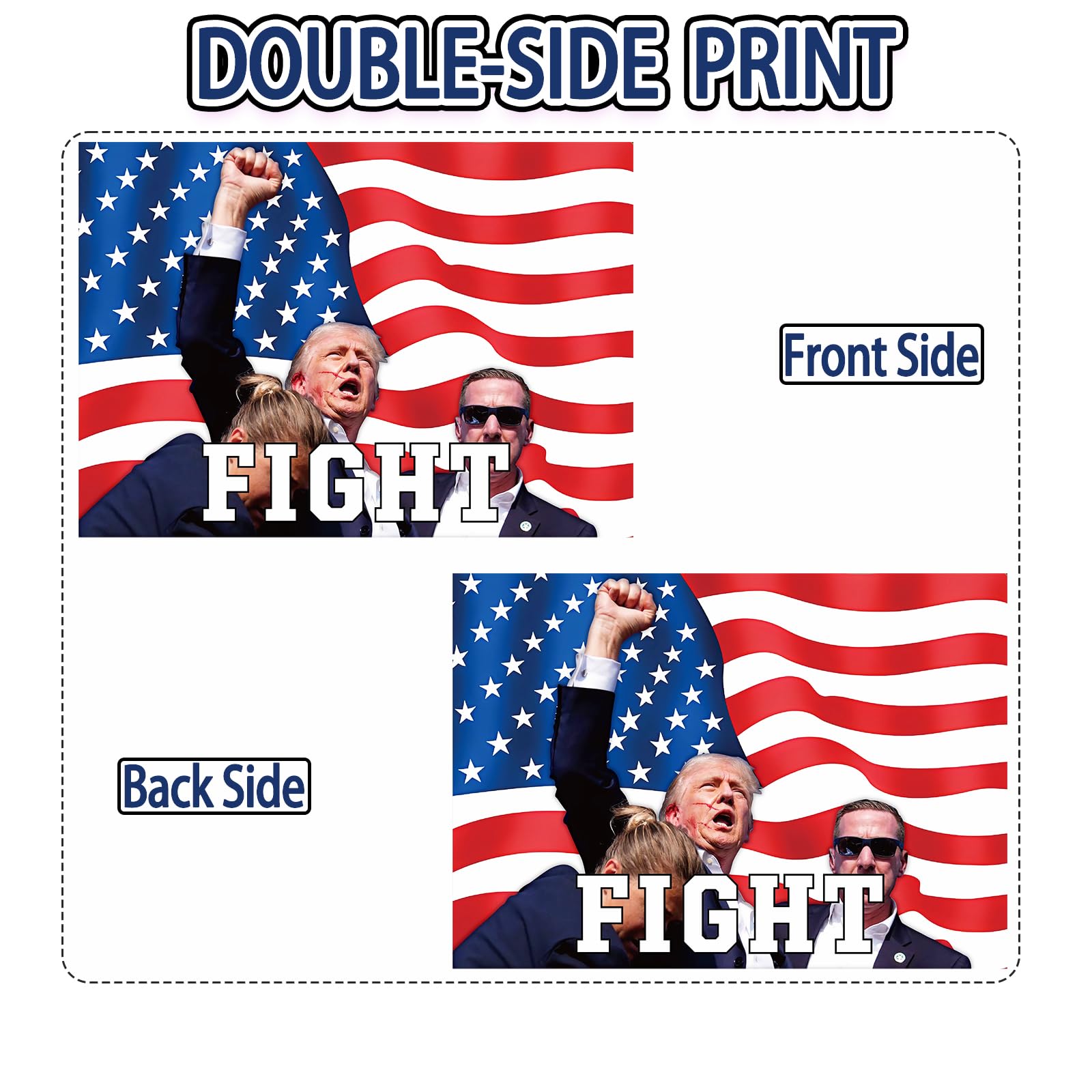 Trump Shooting Makes Me Stronger | Cartello Da Giardino 45,7x61 Cm | Doppia Faccia Con Pali | Resistente Esterno - 3