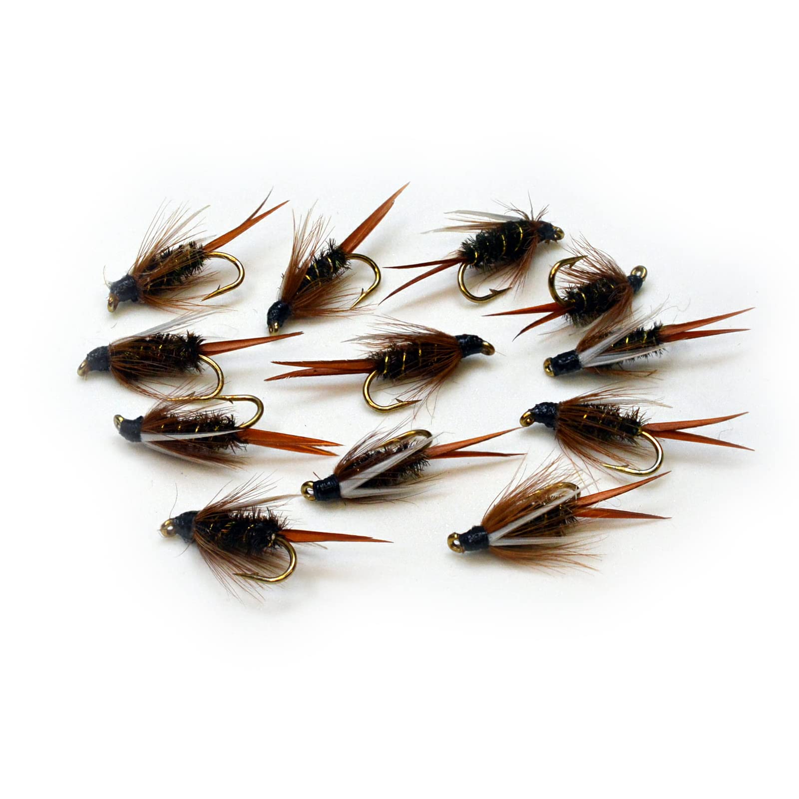 1 Dozen - Prince Nymph Flies - Fly Fishing on Mustad Hooks (Hook #14)