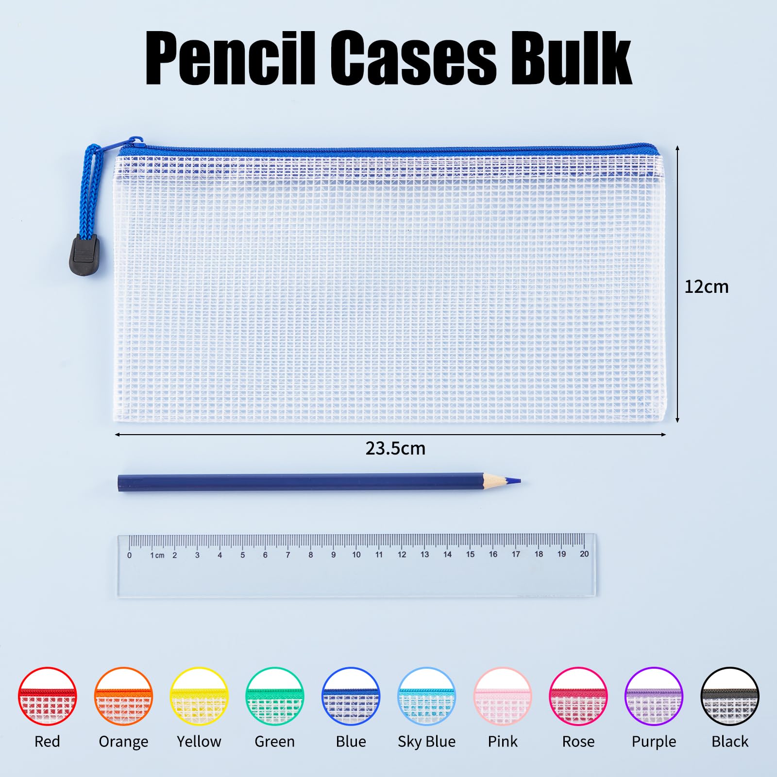 Clear Pencil Case Zipper File Bags - Image 2