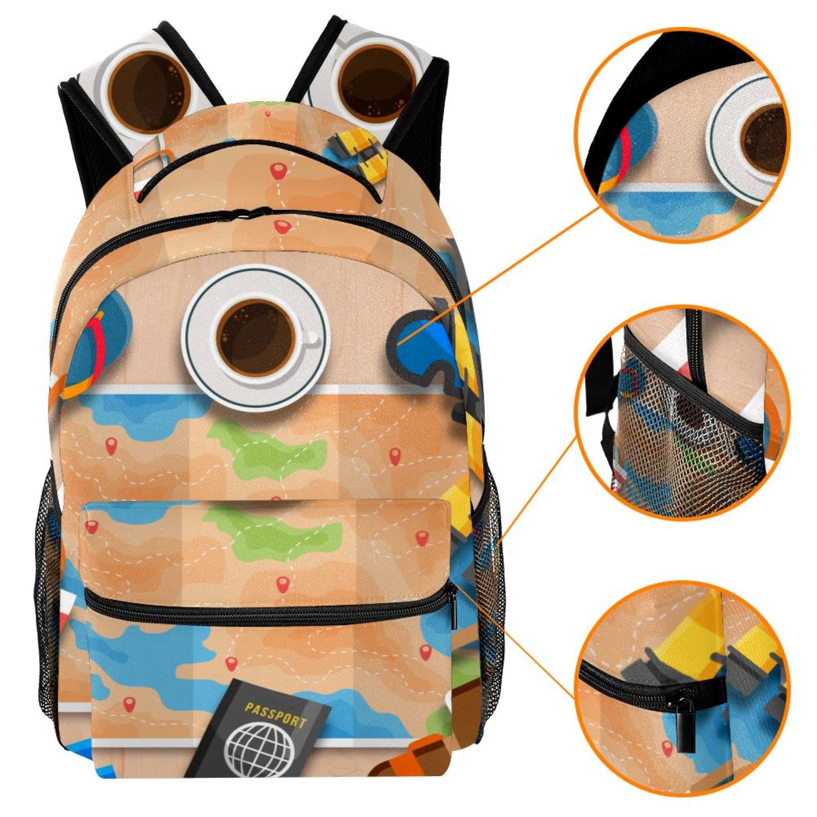 Zaino scolastico di grande capacità, borsa per libri estivi, articoli da viaggio, zaino per computer portatile, impermeabile, per adolescenti, ragazze, ragazzi, adatto per notebook da 15,6