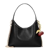 Small Hobo Bags for Women Cherry Shoulder Bag Purse Faux Leather Tote Handbag Trendy Chain Crossbody Bag