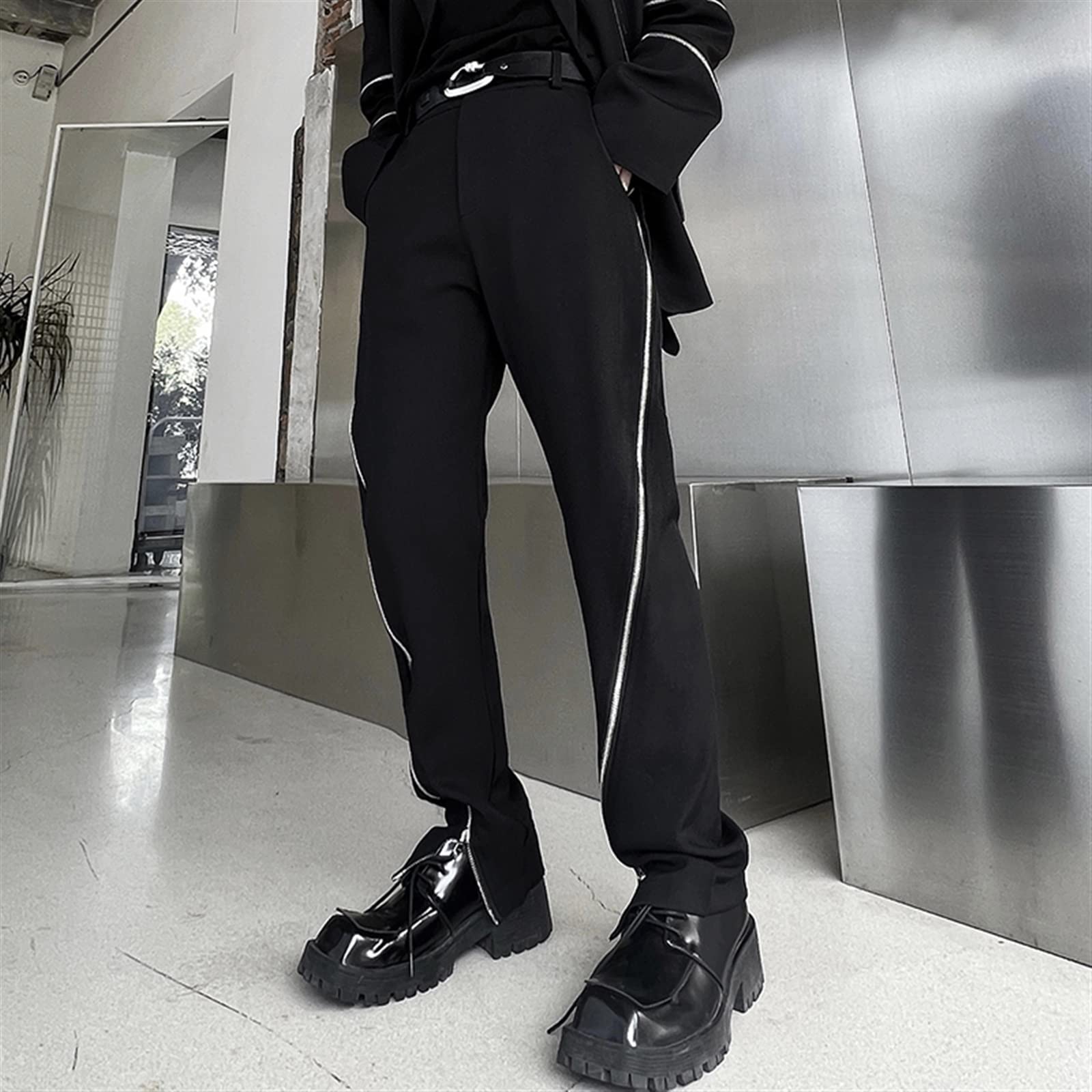 Amazon.co.jp: LINQIEN(リンキエン) メンズズボン 有名人黒パンツ男性
