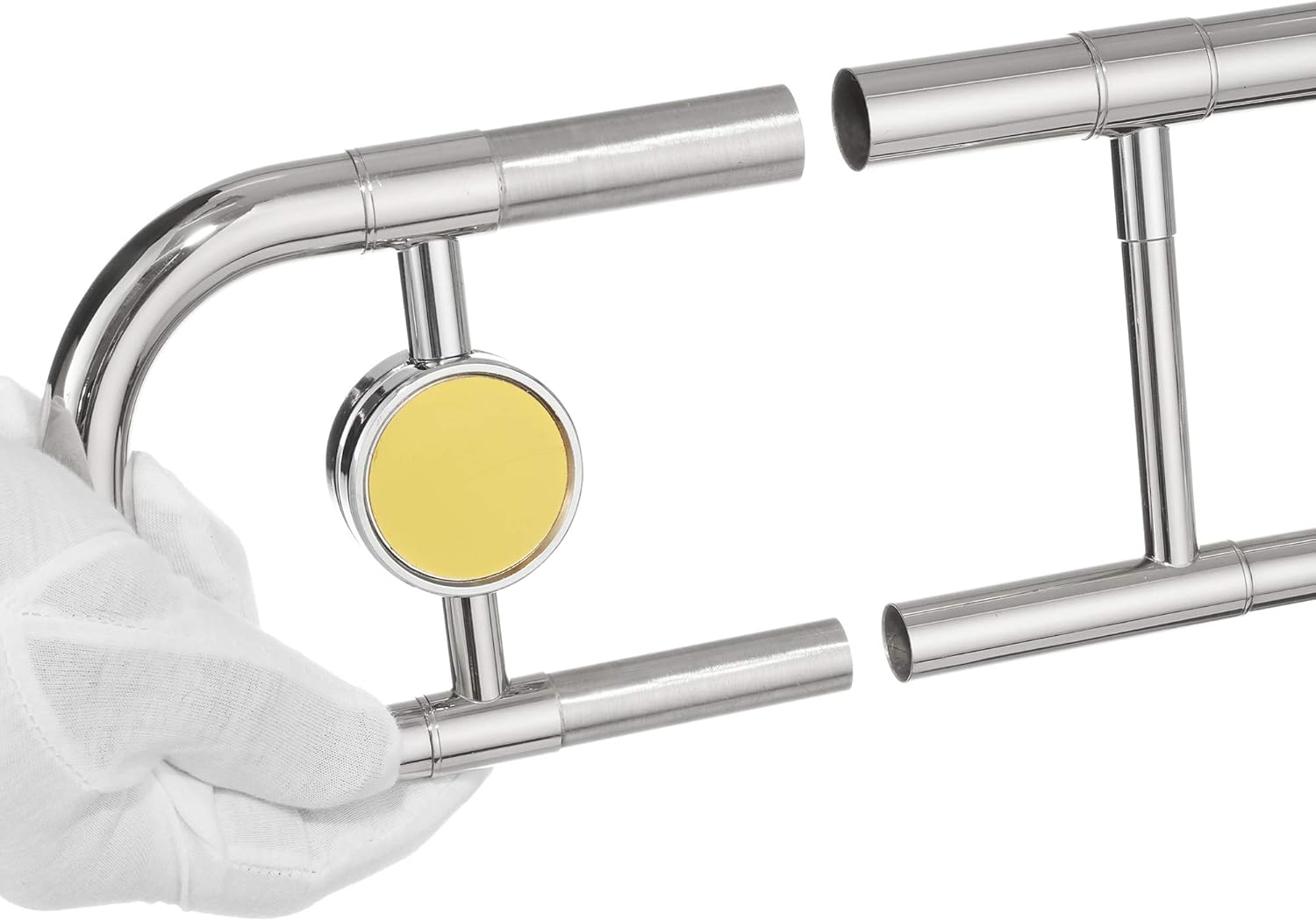 Ashthorpe Bb Tenor Slide Trombone with Nickel Plated Finish - Includes Case, Mouthpiece, Gloves, Cleaning Cloth, Slide Grease : Musical Instruments