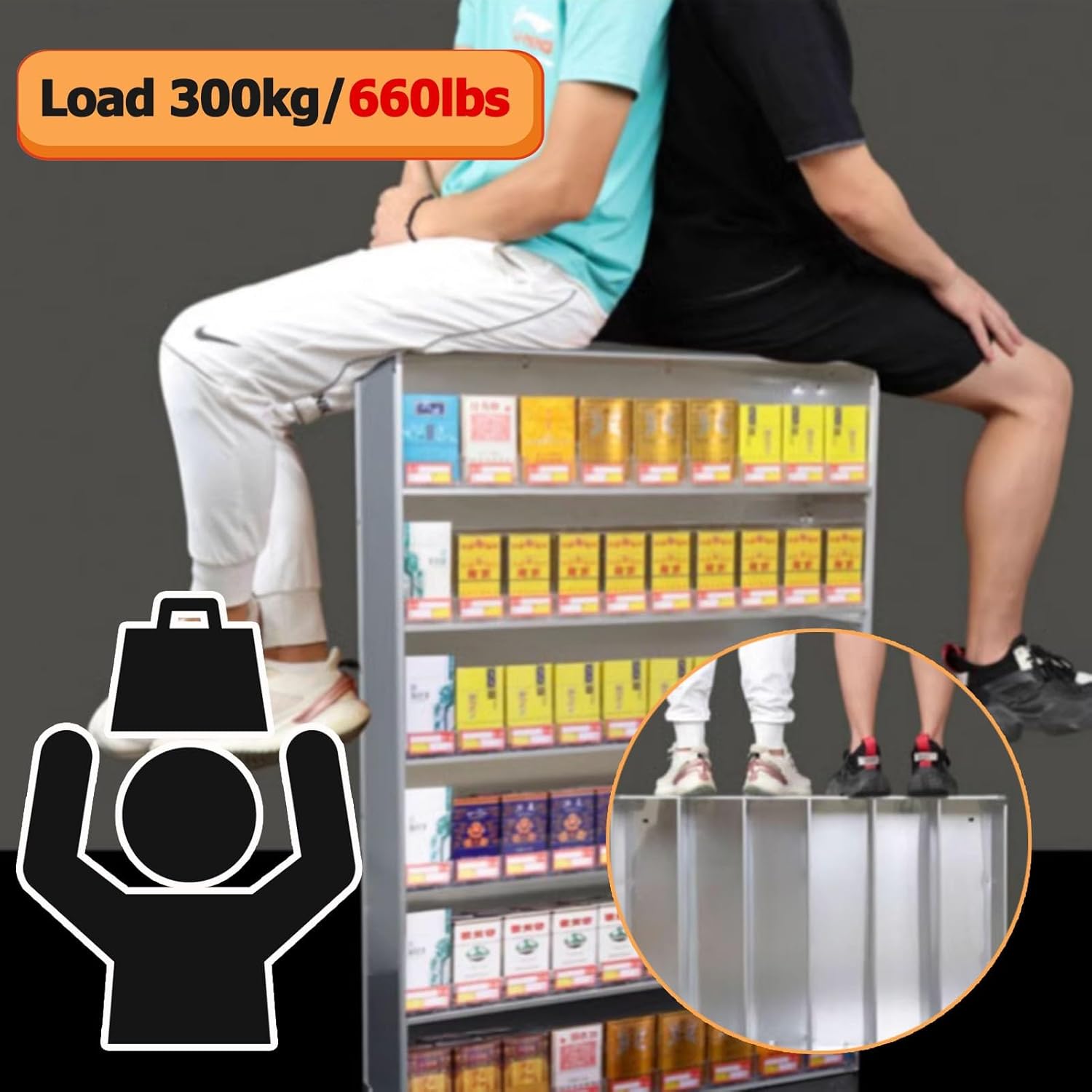 Retail Store Wall/Desktop Mount Cigarettes Box Holder,Cigarettes Rack Display for Convenience Store, with Automatic Push Design, Multi-Tier Tobacco Display Stand(7 Levels and 12 Columns)
