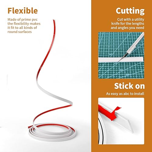 Miniatura 6 de Wowstar Moldura para despegar y pegar de 30 pies, moldura para paredes, bordes, marcos de ventanas, azulejos contra salpicaduras, borde flexible y