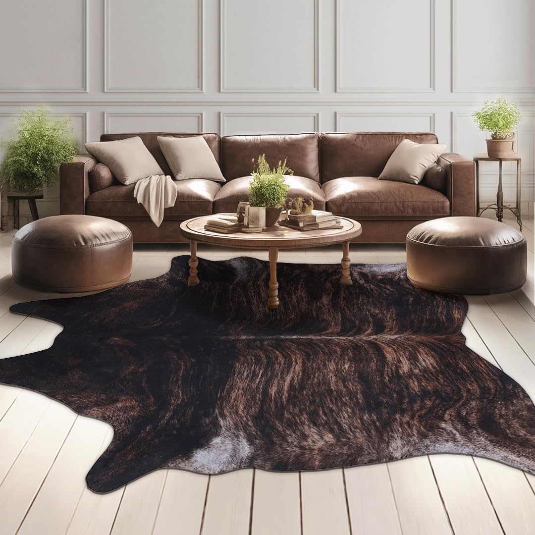 Tappeto in finta pelle di mucca, 18 x 200 cm, stampa animalier, grande decorazione occidentale per soggiorno camera da letto, nero marrone