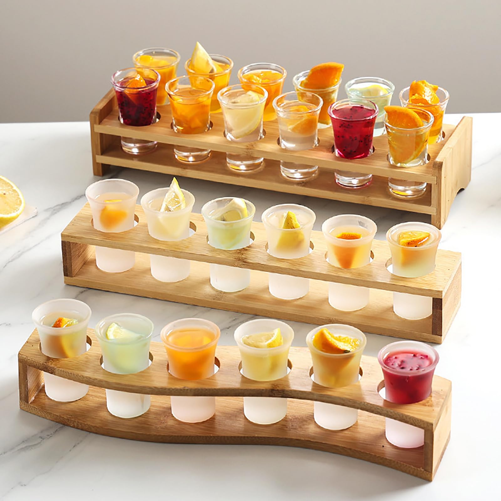 Ensemble de verres à shot avec plateau de service, verres à base épaisse pour la maison, le bar et les fêtes