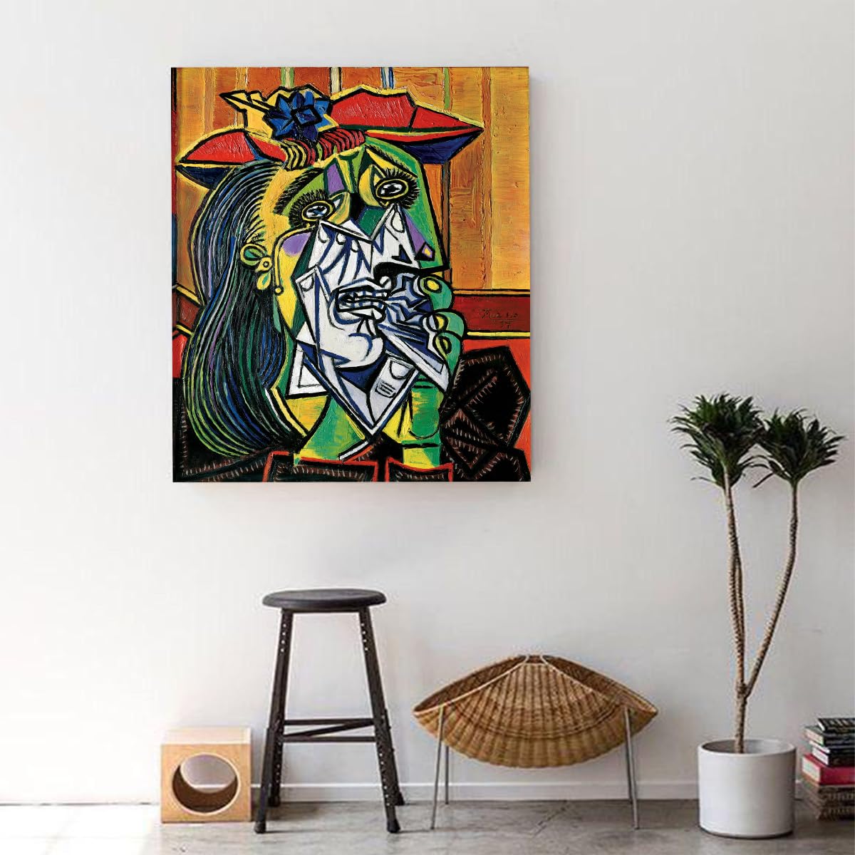 Picasso Mujer que Llora Lienzo Retrato Cubista 80x95cm