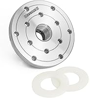 Vista 11 de Placa frontal de torno de madera de acero de 2 pulgadas con mandril roscado y dos arandelas de nailon, compatible con torno de carpintería