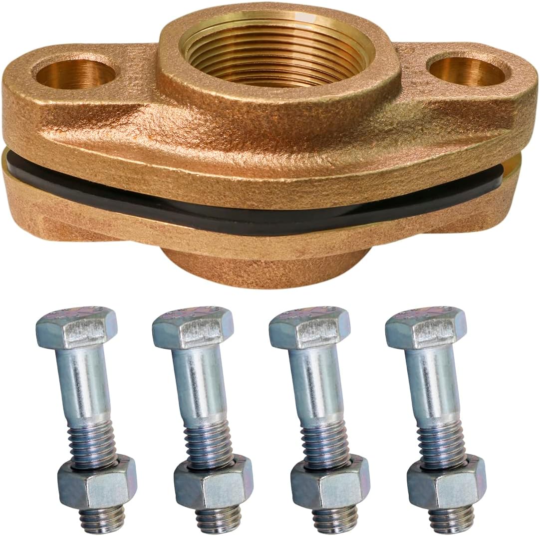 Midline Valve XNGU112L-OM Water Meter Hardware Kit; Includes 2 Flanges, 2 Gaskets, 4 Nuts, 4 Bolts; 1-1/2 in. FIP Connection; Bronze