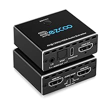 HDMI 2.1 Audio Extractor 4K 120Hz VRR ALLM HDCP2.3 HDR10 ARC Switch 2 in 1 Out Audio Converter- SPDIF 5.1CH Optical Toslink,Stereo Audio Breakout, Repeater Digital for PS 5, Xbox X NVIDIA AMD