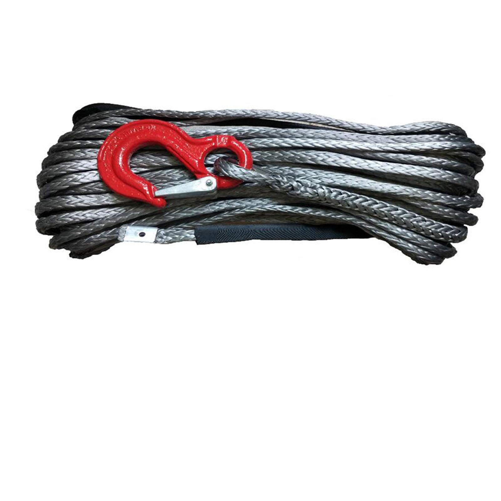 Fashionable Simplicity Tow Rope 6mm X 40m Synthetic Winch Line Rope With Hook For ATV/UTV Towing Ropes (Color : Onecolor, Size : Gray)