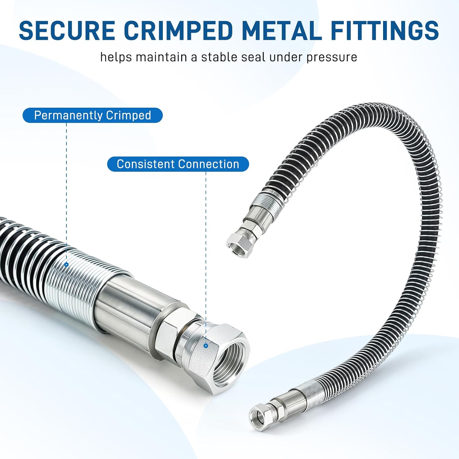 24" LPG Crimped Hose for Liquid Propane with Spiral Guard