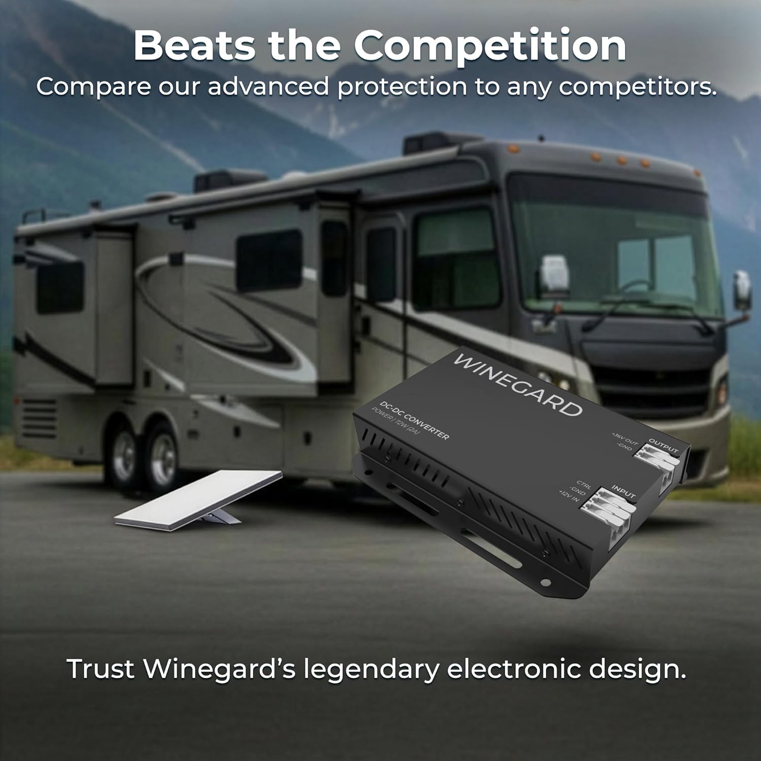 Winegard STM12PS – Starlink 12V to 36V Step-Up Power Converter for Starlink Mini, DC-DC, RV/Truck/Off-Grid, Built-in Protections