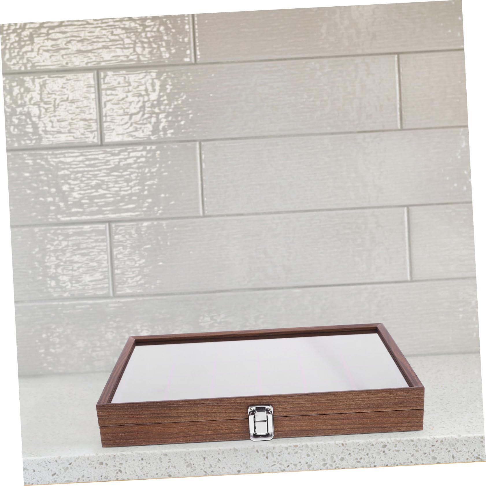 Garneck Boîte à Thé en Bois avec 30 Compartiments, Organisateur Élégant avec Couvercle en Verre, Rangement Pratique pour Sachets de Thé à Usage Domestique