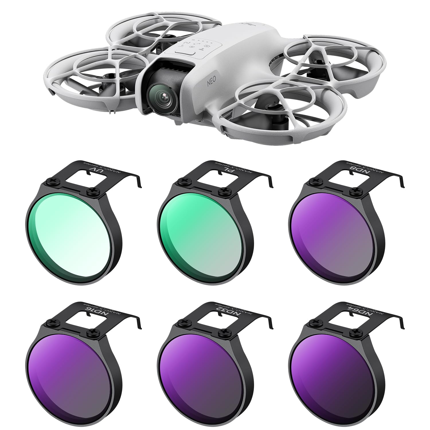 filtro per drone k&f concept 6 pezzi con protezione ultravioletta polarizzatore circolare nd e neutral density