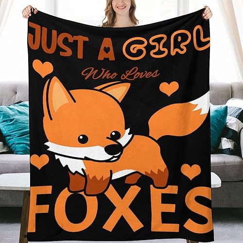 Miniatura 33 de Manta de zorro personalizada con nombre para niñas y niños, suave, mullida y acogedora, manta tamaño regazo de 30 x 40 pulgadas, para sofá, oficina