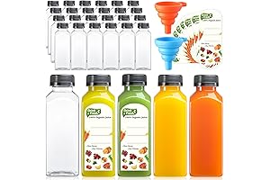 24-Pack Clear Plastic Bottles with Leakproof Caps