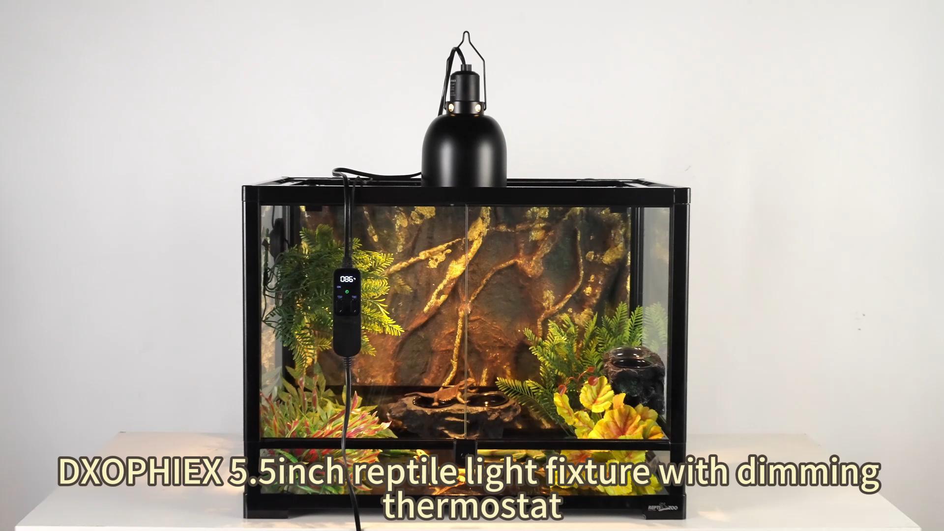 DXOPHIEX 5.5inch deep Reptile Light Fixture Reptile Heat lamp with Thermostat, max 100W Fixture with 100W Ceramic Heat Emitter for Turtle, Frog, Gecko, Snake, Lizard, Bearded Dragon - image 7
