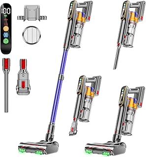 Cordless Vacuum Cleaner, 650W 55KPA 70Mins Vacuum Cleaners for Home, Stick Vacuum with 1.8L Cup, Anti-Tangle, 8-Stage Filter System, Green Light for Pet Hair, Carpet, Floor