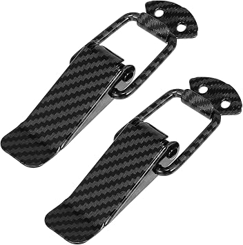 Universal Car Bumper Security Hook Lock Clips Quick Release Hook Clips for Car Quick Release Fasteners for Trunk Bumpers Fenders Carbon Fiber Pattern 105x33mm 2pcs Replace Parts