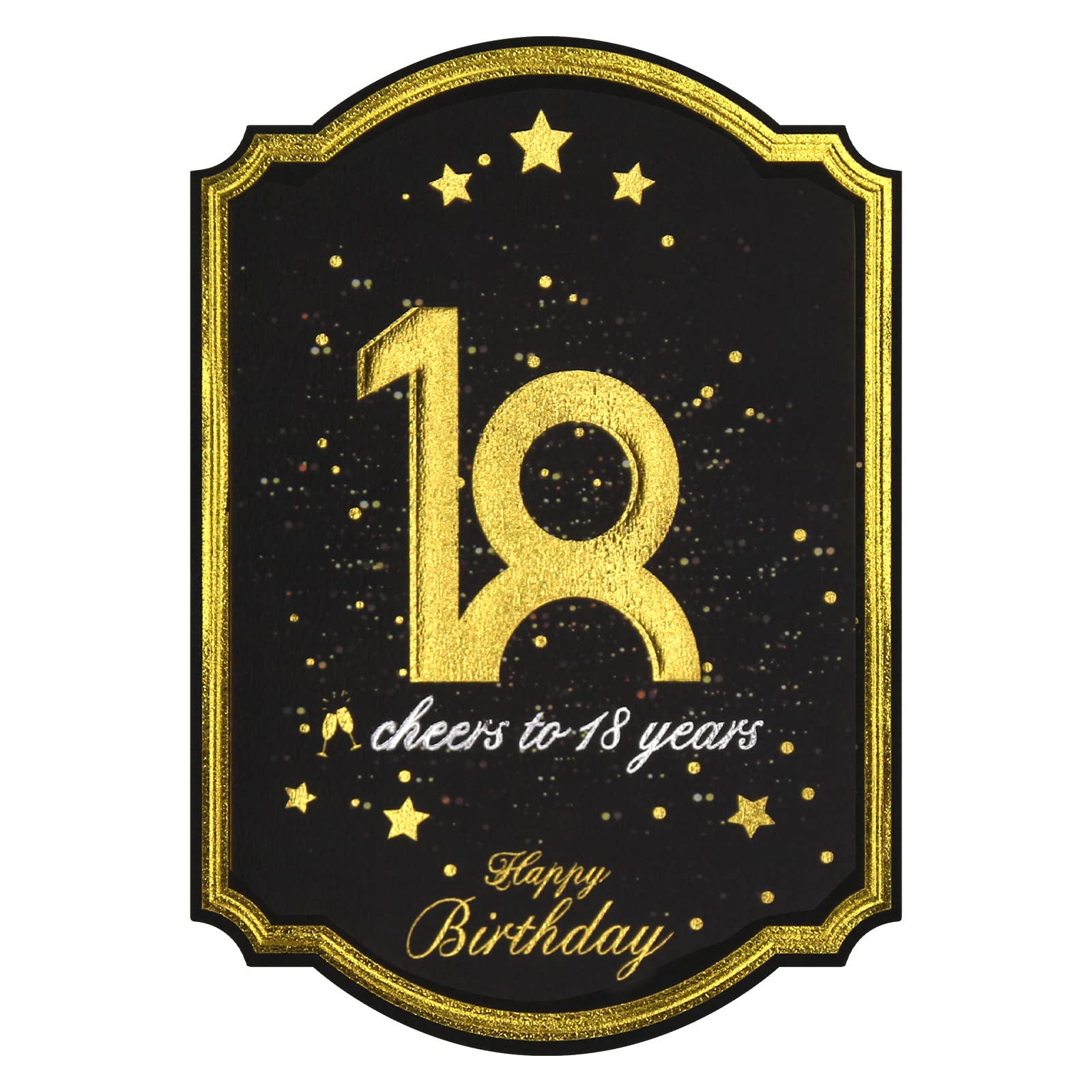 Giftota 2 Etichette per Bottiglie di Compleanno e Fiocchi Regalo – Etichette per Vino Personalizzate, autoadesive per Spumante e Vino Spumante, Decorazione per 18 Compleanno, Regalo di Compleanno per
