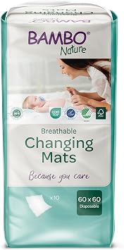 Bambo Nature Changing Mat: Bio-Based, Extra Soft, Ultra Absorbent, and Breathable - 10 Count