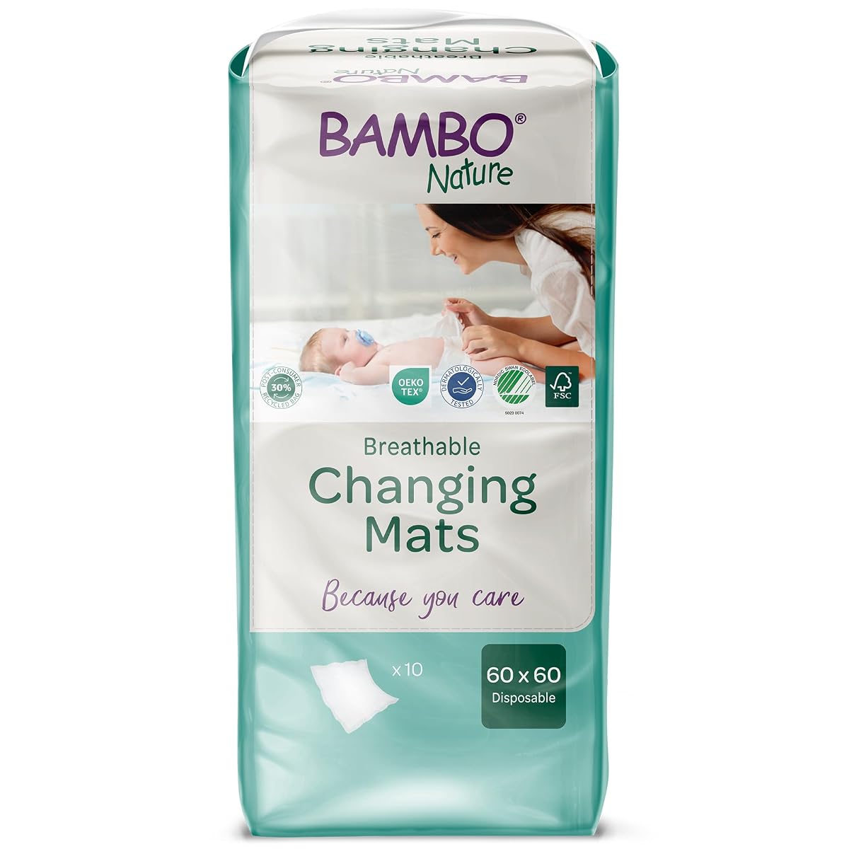 Bambo Nature Baby Disposable Changing Mats, Ultra Soft For Comfort, Ultra