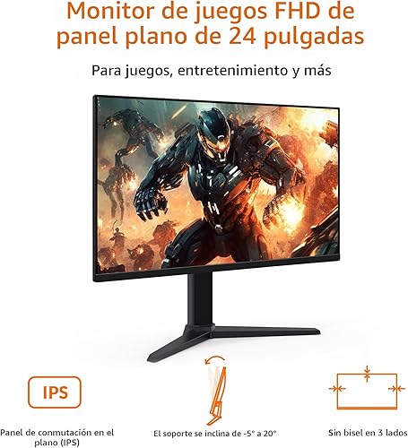 Miniatura 2 de Tienda Basics Monitor para juegos de 24 pulgadas, FHD 1080P, 165Hz, compatible con VESA, sincronización adaptativa, respuesta de 1 ms, negro