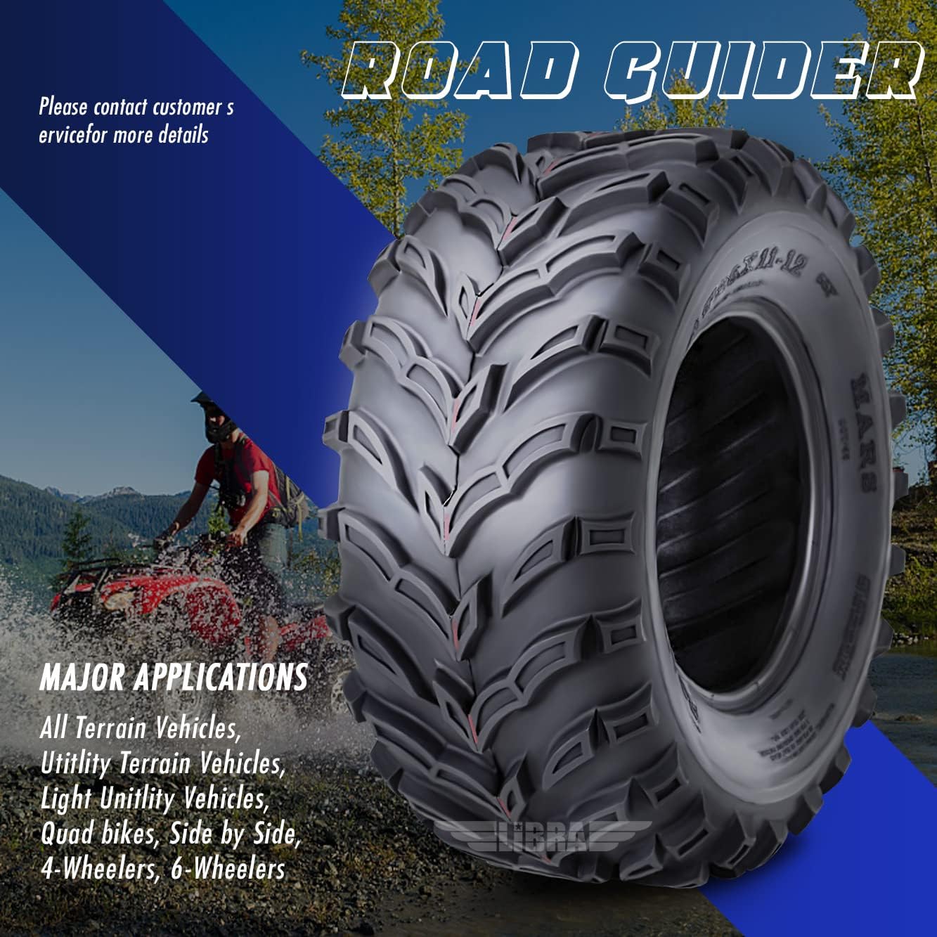ROADGUIDER Set of 2 ATV UTV Tires 27x11-12 27x11x12 6PR