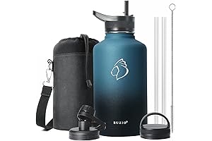 BUZIO Insulated 64oz Water Bottle with Straw, Your Hydration Hero