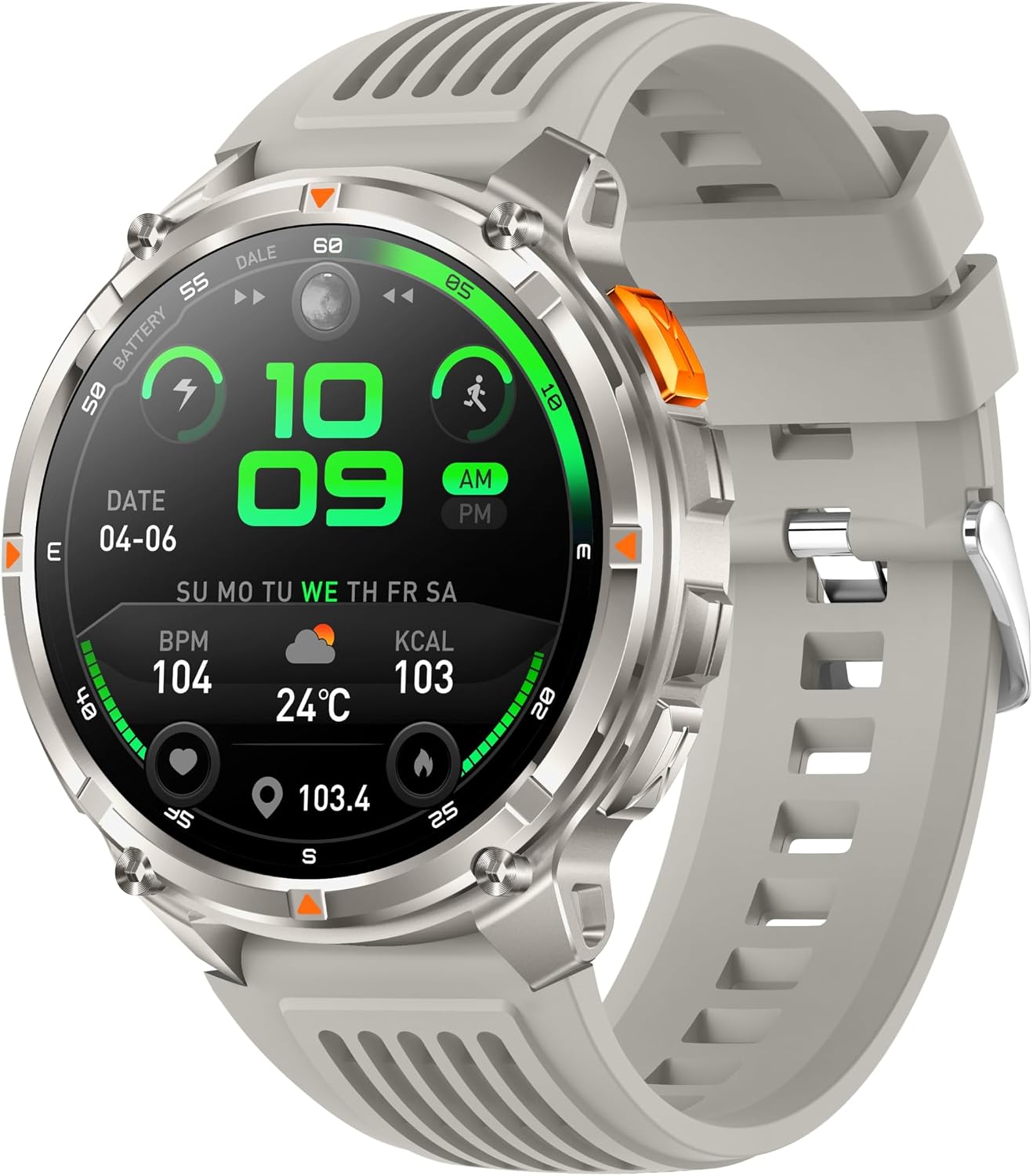 Smart Watches Multiple Sport Modes for Men with Flashlight, Smartwatch for Android and iPhone, 1.7" HD Touchscreen Answer/Make Calls Compass Fitness Tracker IP68 Waterproof