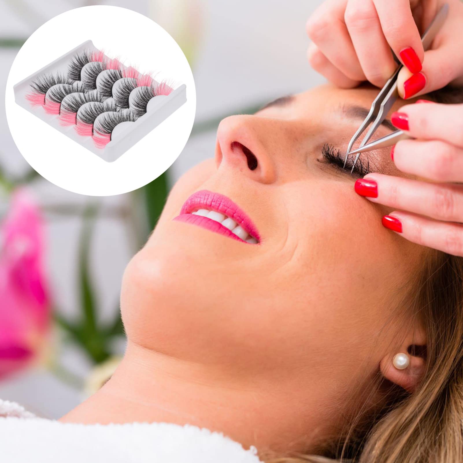 Baluue 25pares Pestañas Postizas De Color Fluorescente Extensiones De Maquillaje Reutilizable Para Bodas y