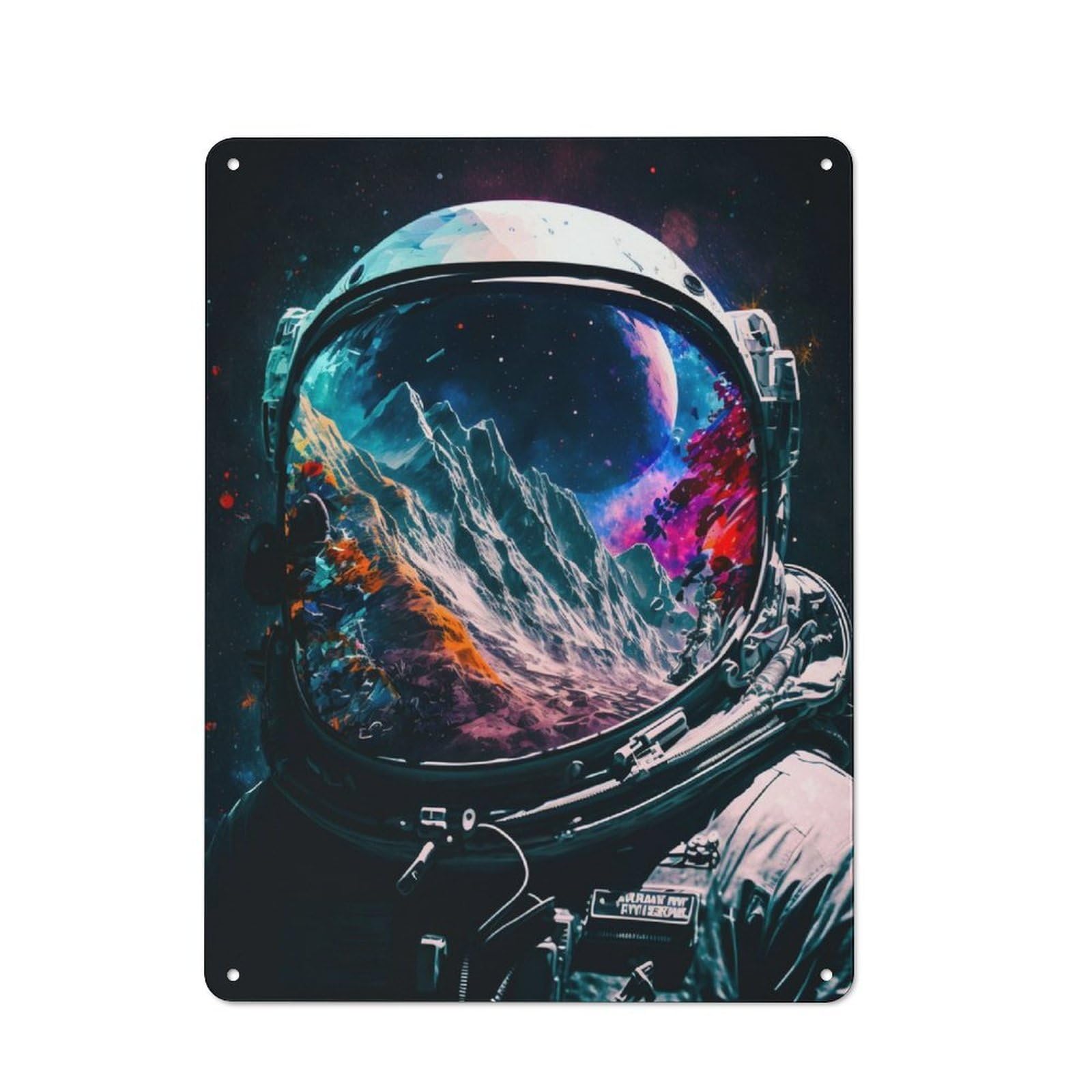 Junmoney Astronaut Portrait 03 Retro Tin Sign 40X30cm Featuring For Bar Or Restaurant, For Metal Sign Collectors, For Garage And Workshop Walls