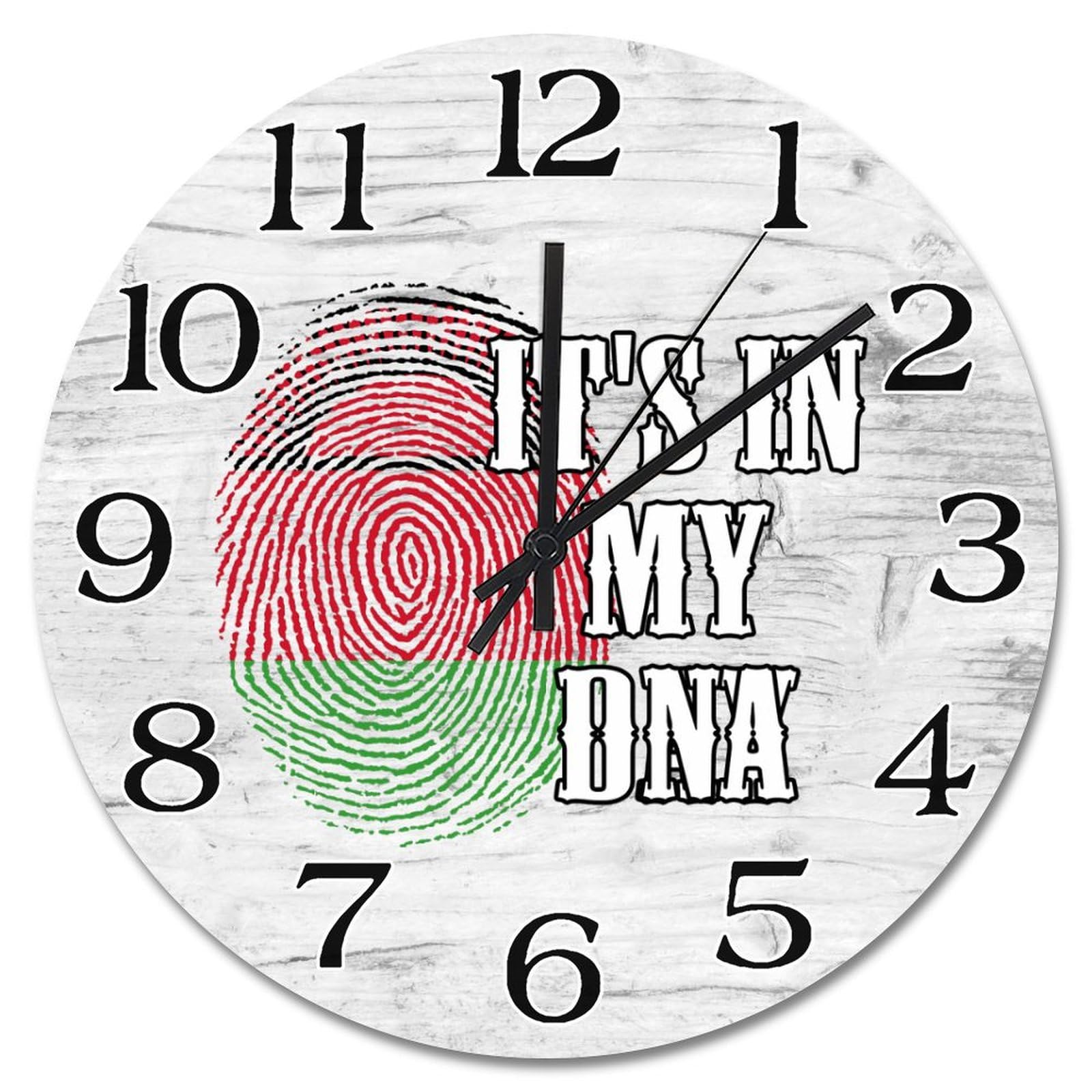 Horloge murale Malawi vintage de 30 cm en forme d'empreinte digitale