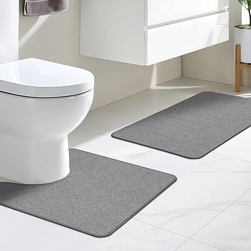 Miniatura 23 de Alfombra de baño antideslizante, ultrafina con parte trasera de goma, absorbente, de secado rápido, lavable a máquina, accesorios de decoración del