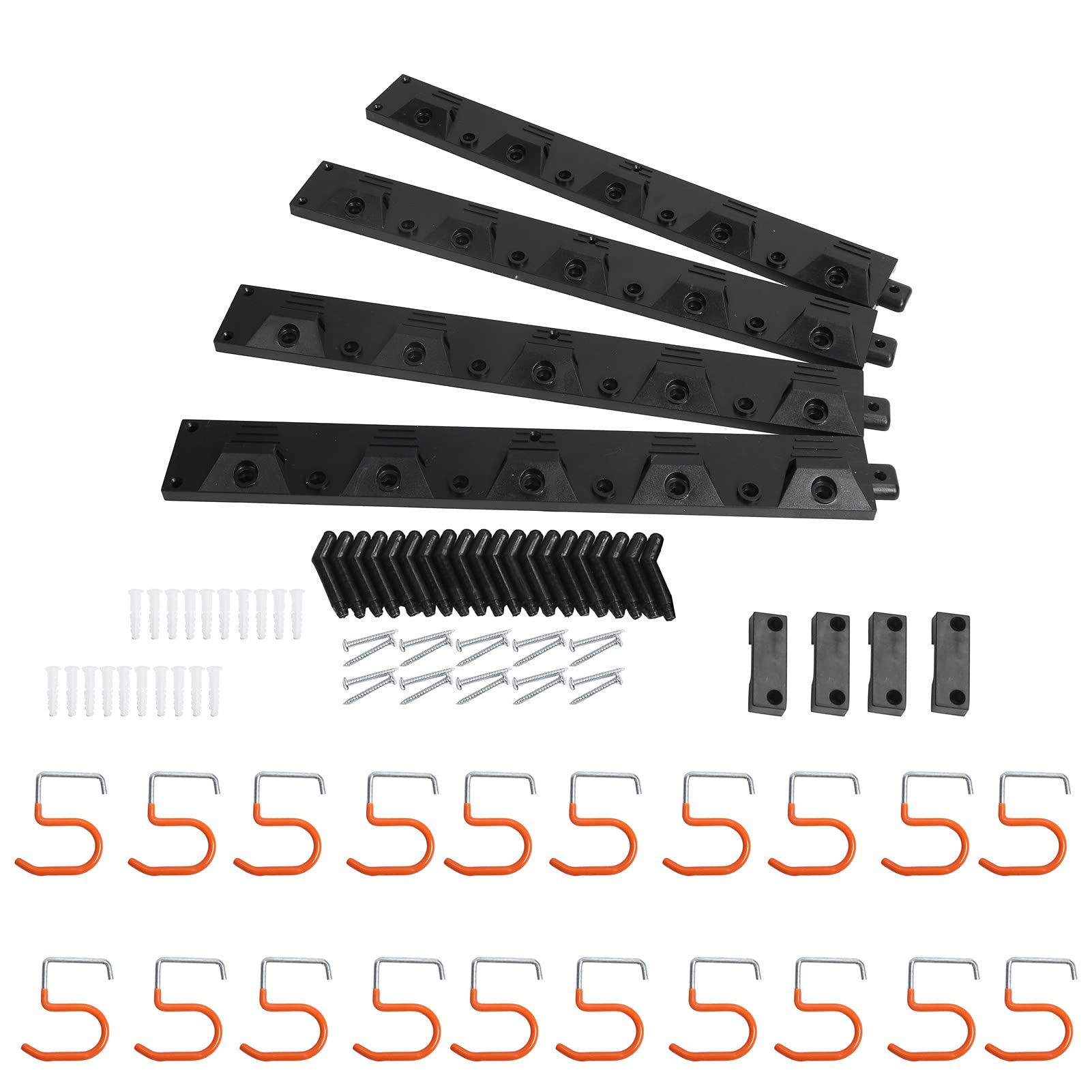 64 pouces Système de rangement de garage mural Organisateur d'outils de jardin Organisateur d'outils de jardin Cintre pour la maison