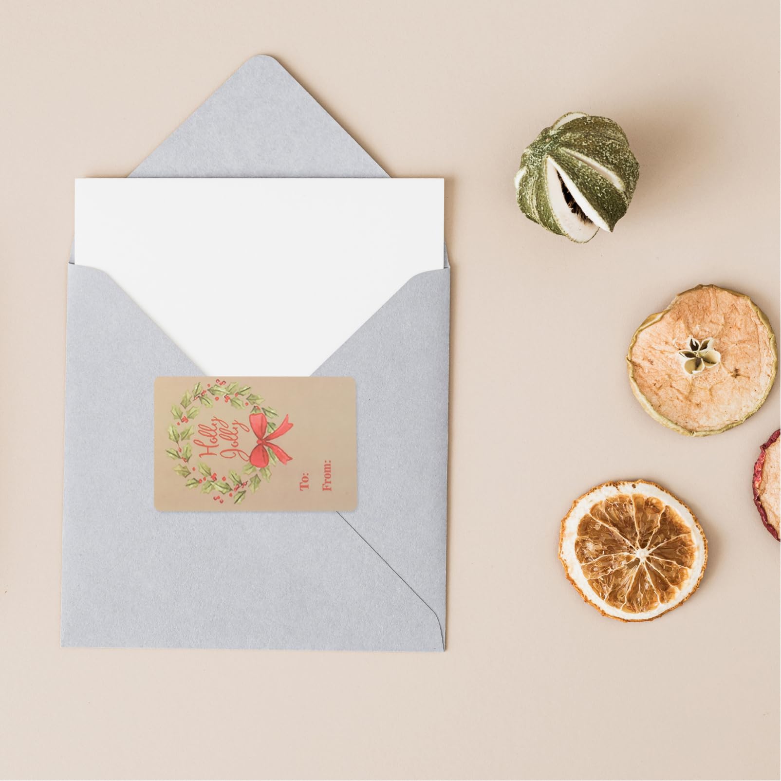 NUOBESTY 5 Rollen Weihnachtsdekorationsaufkleber Nachfüllung aktivieren Innenausstattung Alarm scheckheft scrabbook briefumschläge Geschenkanhänger Aufkleber weihnachtsgeschenketiketten rot