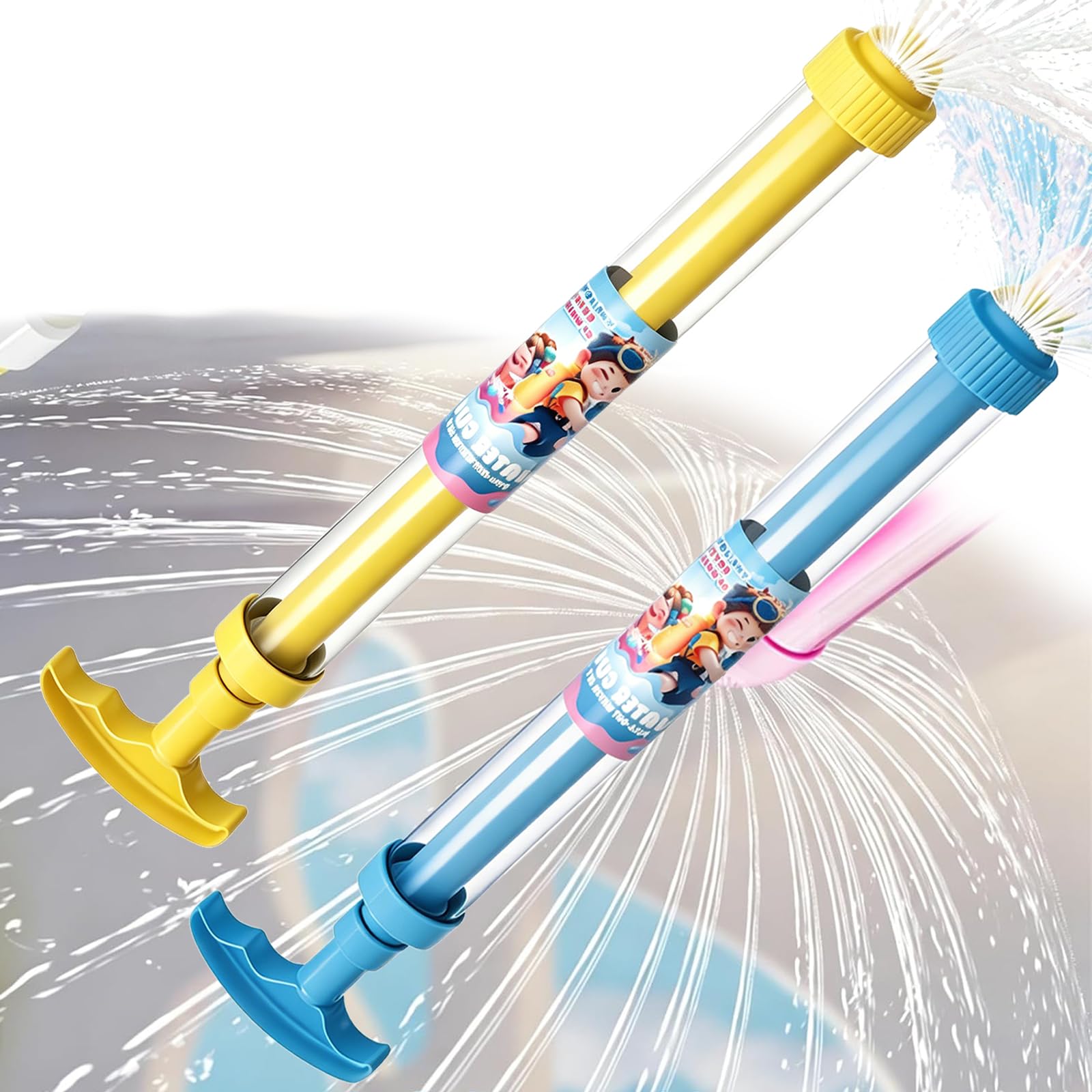 Firework Style Water Spray Toy, 4PCS Firework Water Gun, High Pressure Pull-Out Sprinkler Spray Toys, Water Firework Sprinkler for Parties, Water Festivals, Pool Party, Gatherings (2PCS-E)