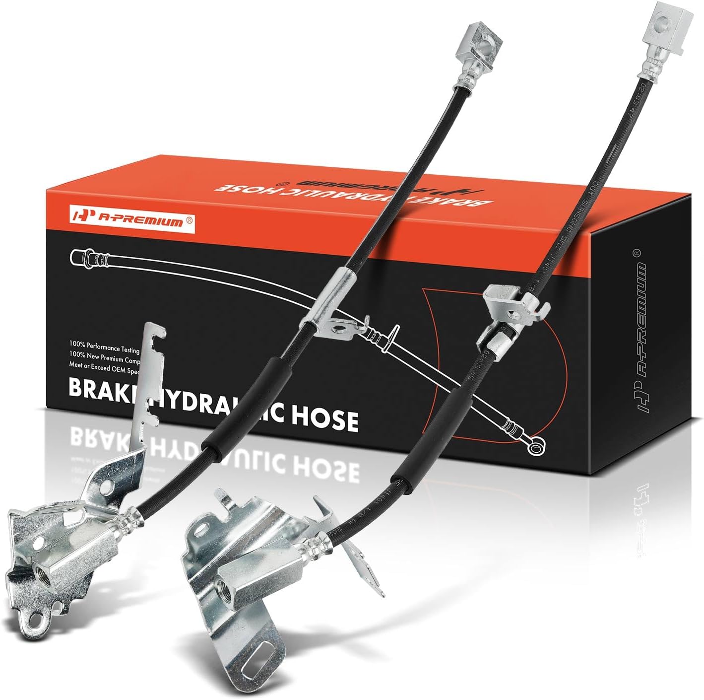 A-Premium Front Driver and Passenger Side Brake Hydraulic Hose Compatible with Select Lincoln Models - Continental 1995-2002 - Replace# 1F3Z2078DA(Pack of 2)