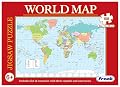 Frank World Map Puzzle (108 Pieces) - Early Learner Giant Jigsaw Puzzle Set with List of Countries, Capitals & Currencie