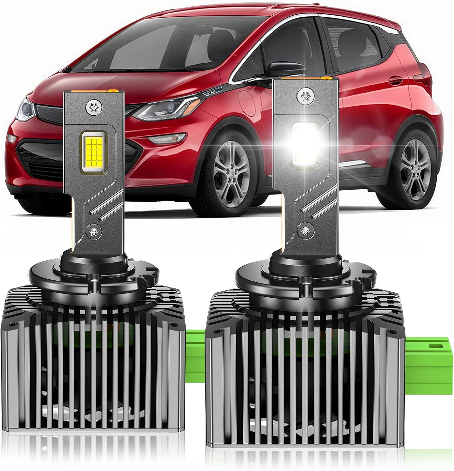 D3S HID Bulbs Fit for GMC 2015-2020 Yukon XL Denali 2013-2019 Acadia High&Low Beam, 24000LM 6000K Cool White, Plug and Play, Pack of 2