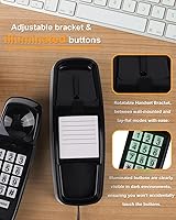 Vista 3 de Corded Wall Phone, Landline Phones for Seniors with Large Buttons, Office Desk Phone with Adjustable Loud Volume & Lighted Keypad, Durable Basic