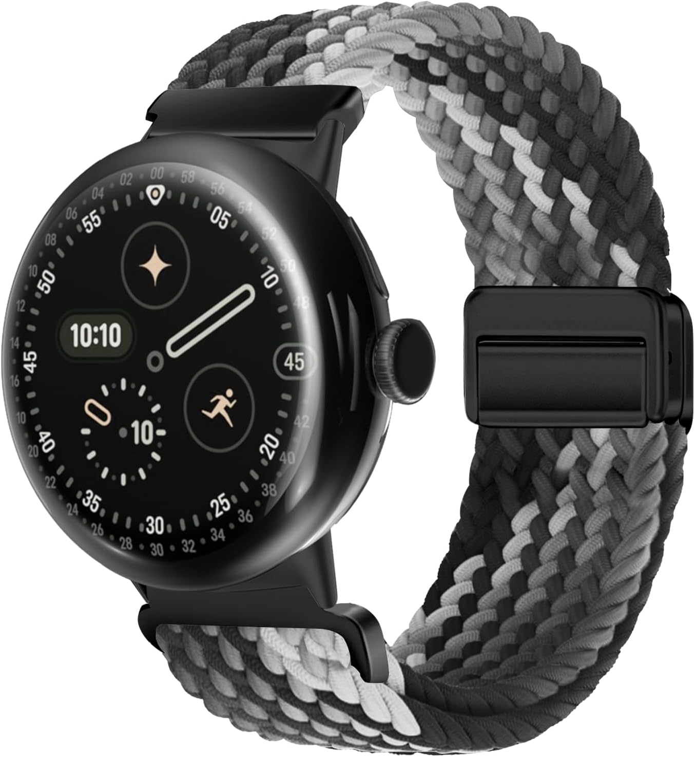 [KeeFos] Compatible with Google Pixel Watch 4 45mm 2025/Google Pixel Watch 3 45mm Replacement Band Nylon Braided Strap Magnetic Buckle Replacement Strap Breathable Elastic Sport Replacement Strap for