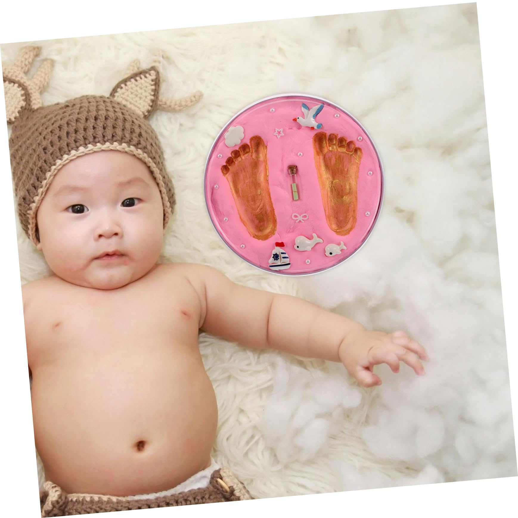 Kit de Huellas de Manos y Pies para Bebés Recién Nacidos Rosa